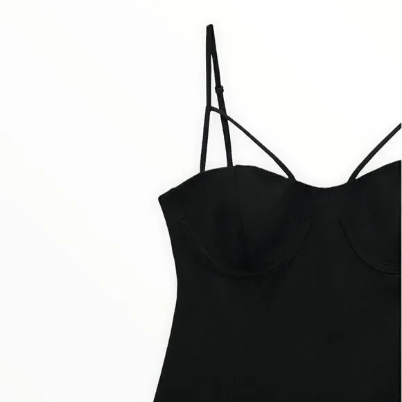 ZARA | Black | FITTED MINI DRESS - Picture 4 of 7